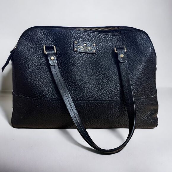 kate spade Handbags - Kate Spade Black Pebbled Leather Top Handle Zipper Satchel Shoulder Bag